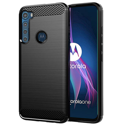 Funda para Motorola One Fusion+, Techsuit, Carbono, Negra