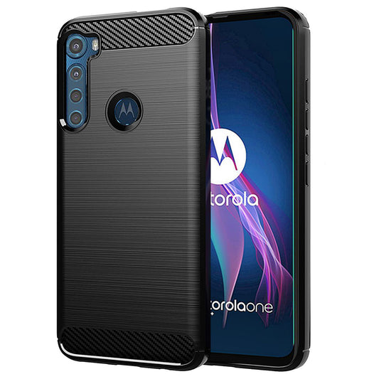 Funda para Motorola One Fusion+, Techsuit, Carbono, Negra