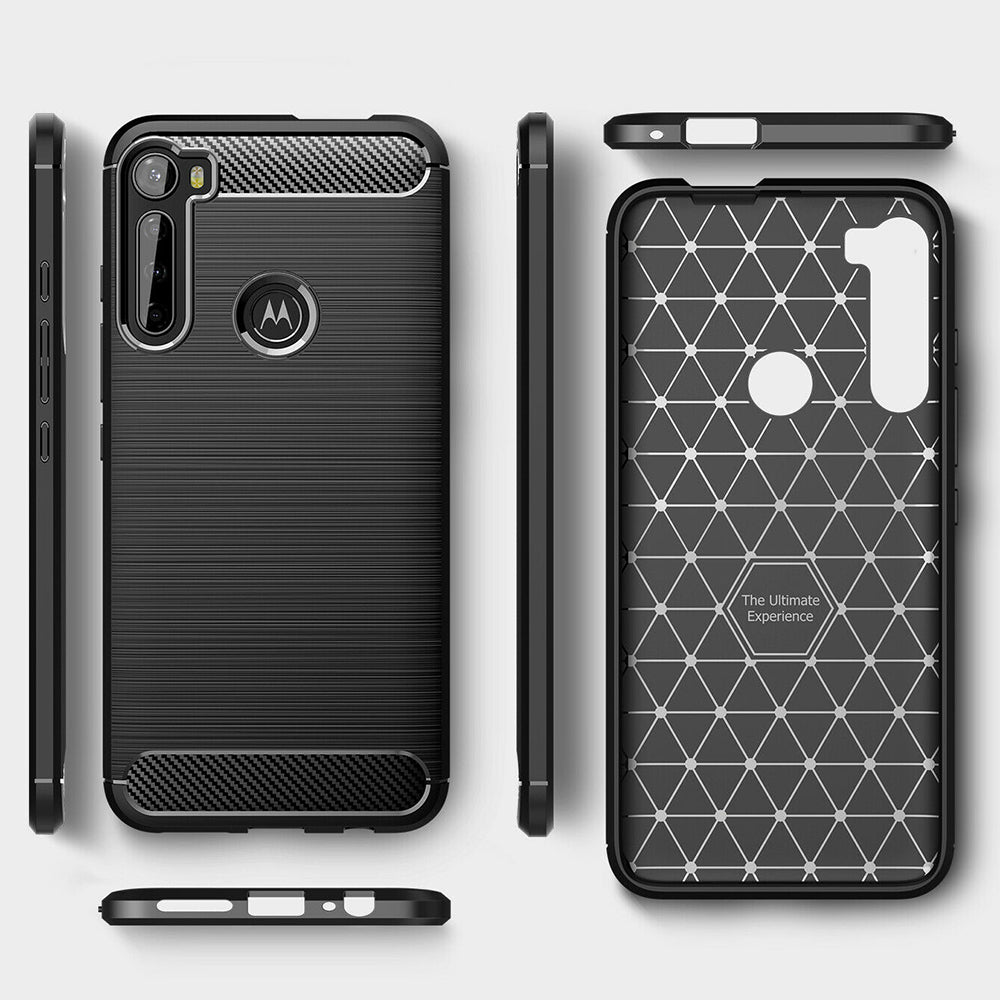 Funda para Motorola One Fusion+, Techsuit, Carbono, Negra