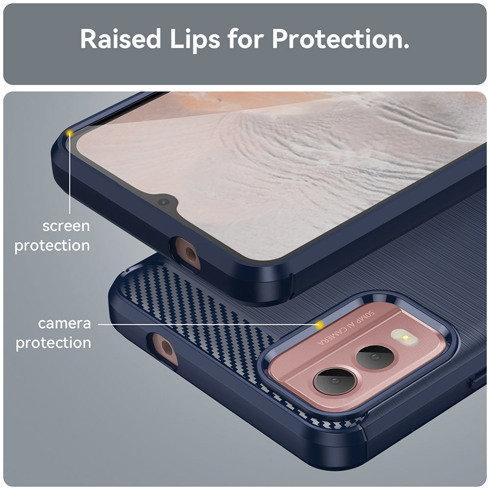 Funda para Nokia C32, Techsuit, Carbono, Azul