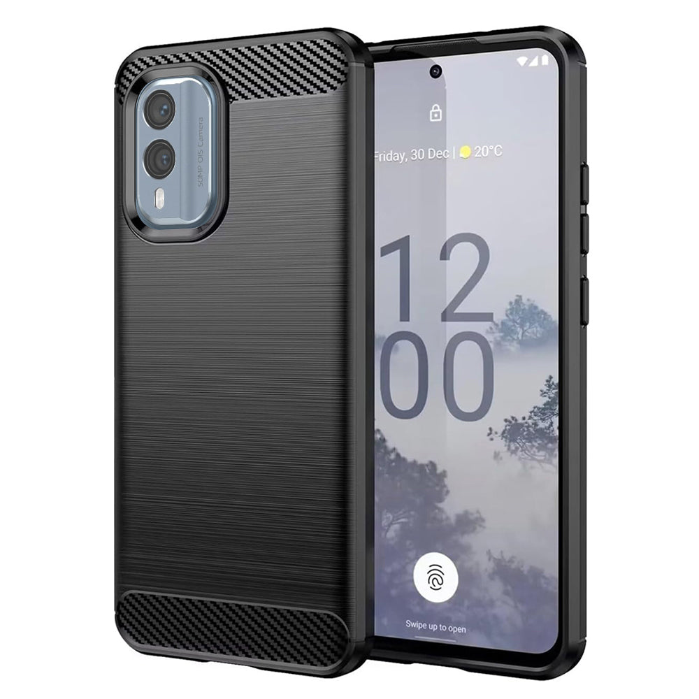 Funda para Nokia X30, Techsuit, Carbono, Negra