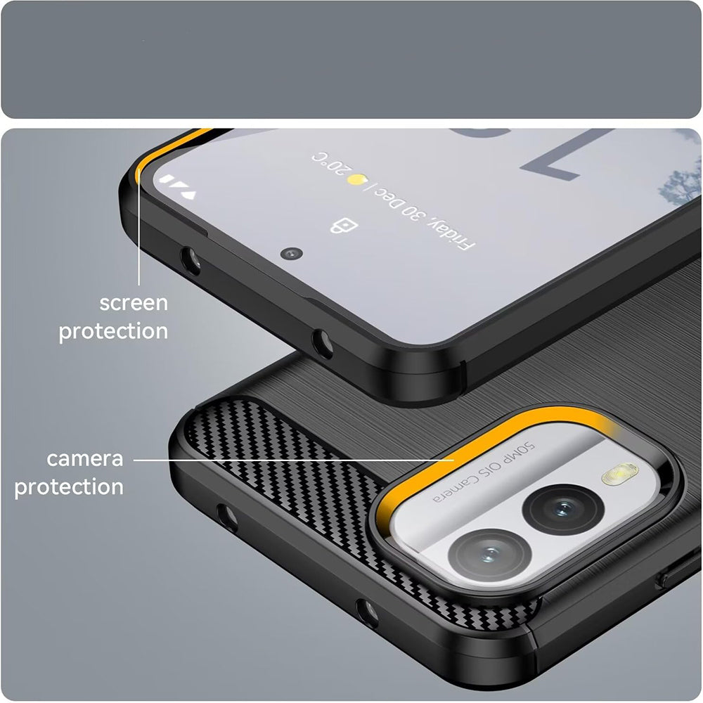 Funda para Nokia X30, Techsuit, Carbono, Negra