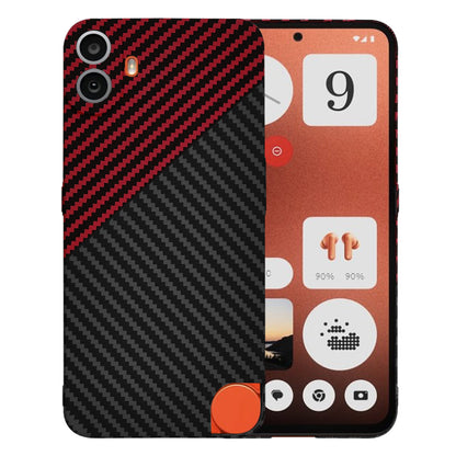 Funda para Nothing CMF Phone 1, Techsuit, Carbonite FiberShell, Negra Roja