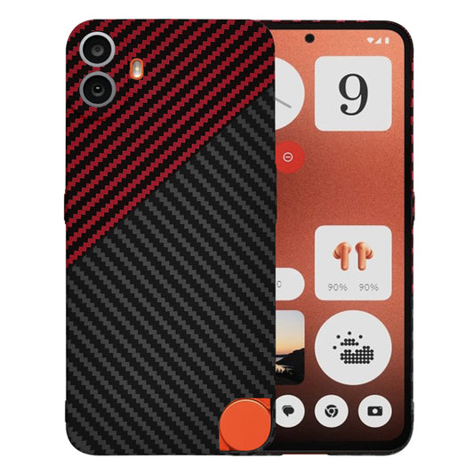 Funda para Nothing CMF Phone 1, Techsuit, Carbonite FiberShell, Negra Roja