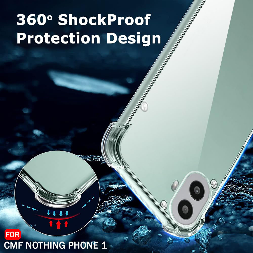 Case for Nothing CMF Phone 2 Pro, Techsuit, Shockproof Clear, Transparent