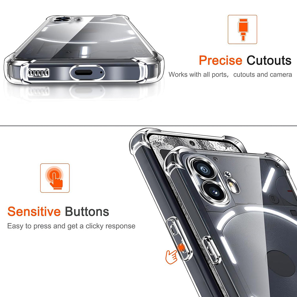 Funda para Nothing Phone (2), Techsuit, Antigolpes Transparente, Transparente
