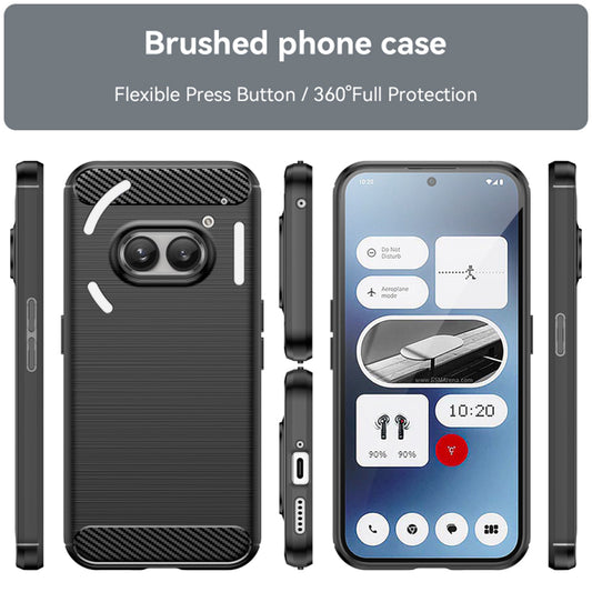 Funda para Nothing Phone (2a) Plus / Phone (2a), Techsuit, Carbono, Negra
