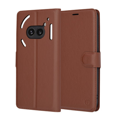 Funda para Nothing Phone (2a) Plus / Phone (2a), Techsuit, Folio de cuero, Marrón