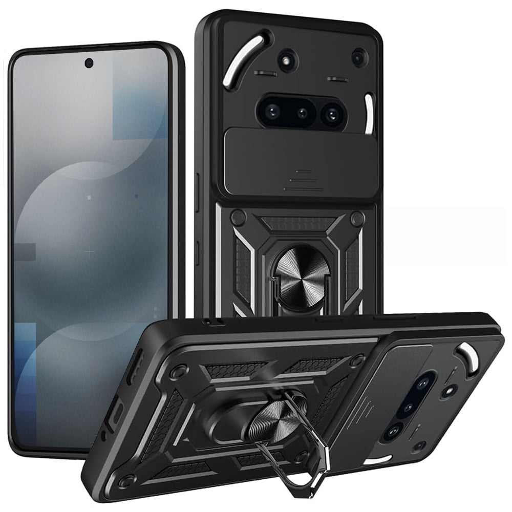Funda para Nothing Phone (3a), Techsuit, CamShield, Negra