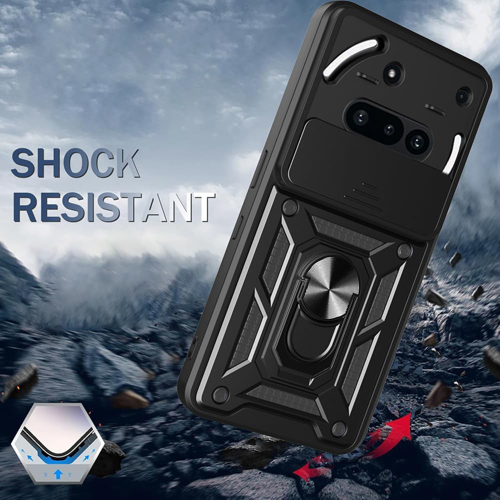 Funda para Nothing Phone (3a), Techsuit, CamShield, Negra
