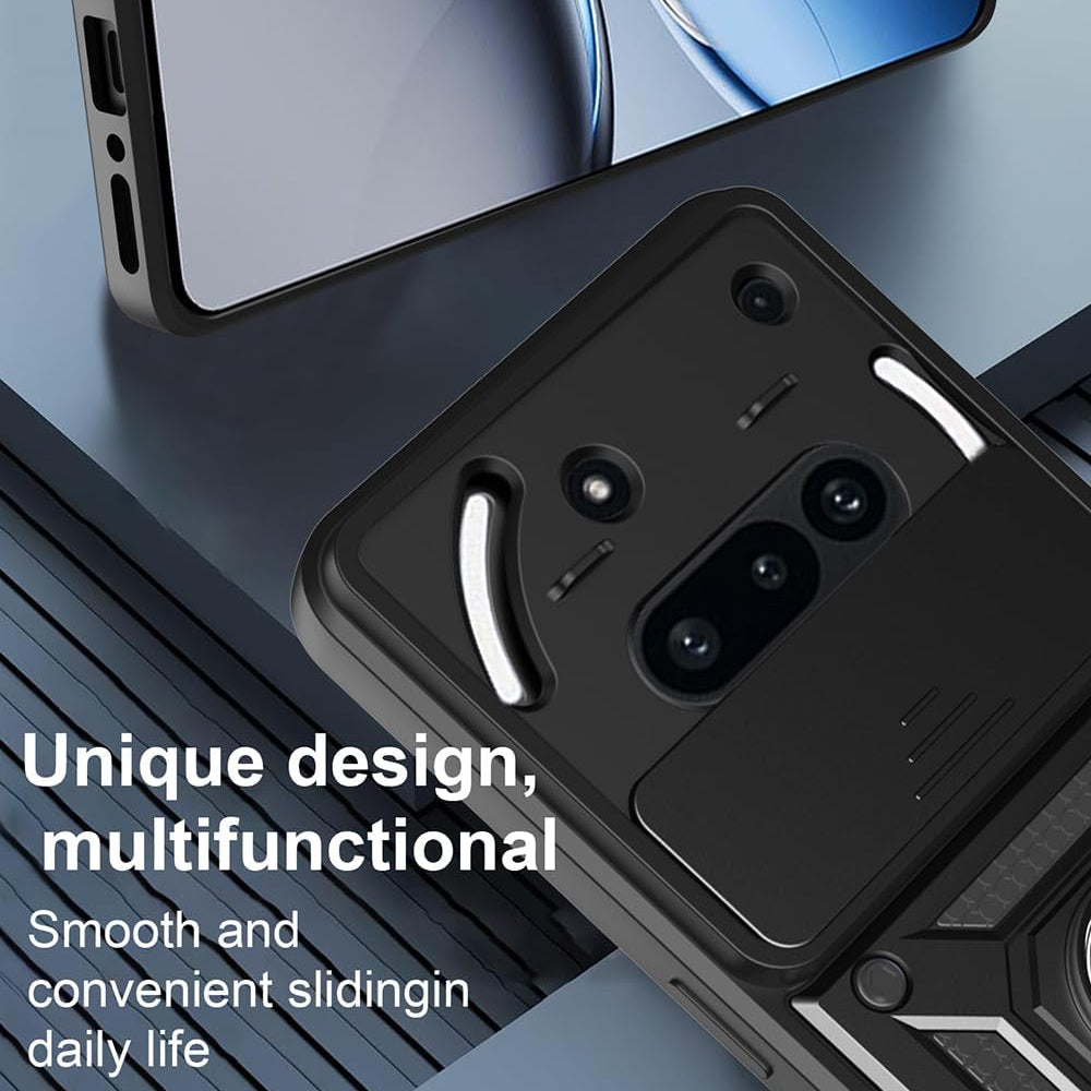 Funda para Nothing Phone (3a), Techsuit, CamShield, Negra