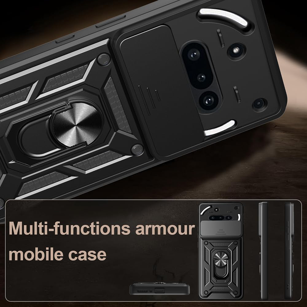 Funda para Nothing Phone (3a), Techsuit, CamShield, Negra