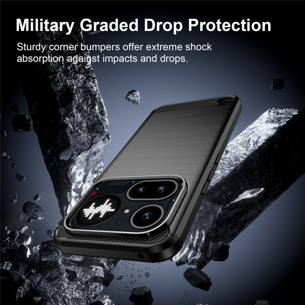 Funda para Nothing Phone (4a) Pro, Techsuit, Carbon, Negra