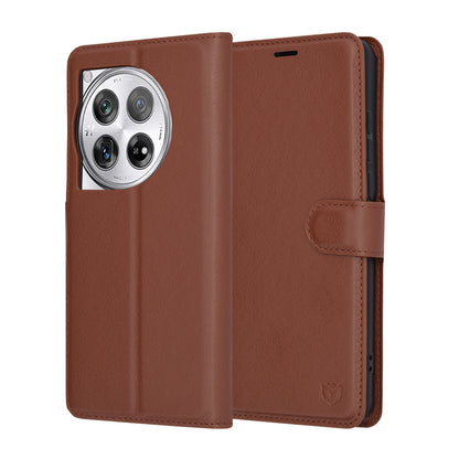 Funda para OnePlus 12, Techsuit, Leather Folio, Marrón