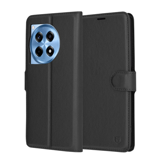 Funda para OnePlus 12R, Techsuit, Leather Folio, Negra