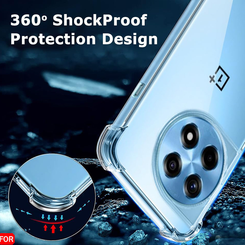 Funda para OnePlus 12R, Techsuit, Antigolpes Transparente, Transparente