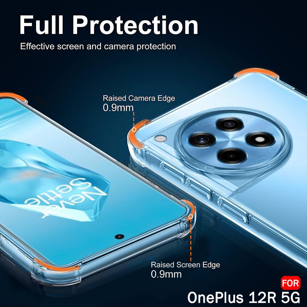 Funda para OnePlus 12R, Techsuit, Antigolpes Transparente, Transparente
