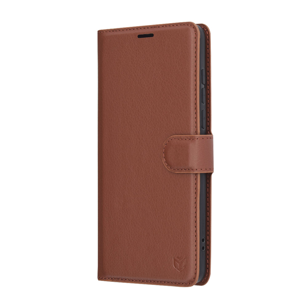 Funda para OnePlus 13, Techsuit, Leather Folio, Marrón