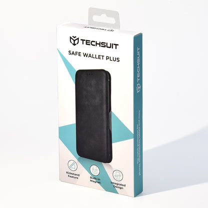 Funda para OnePlus 13R, Techsuit, Safe Wallet Plus, Negra