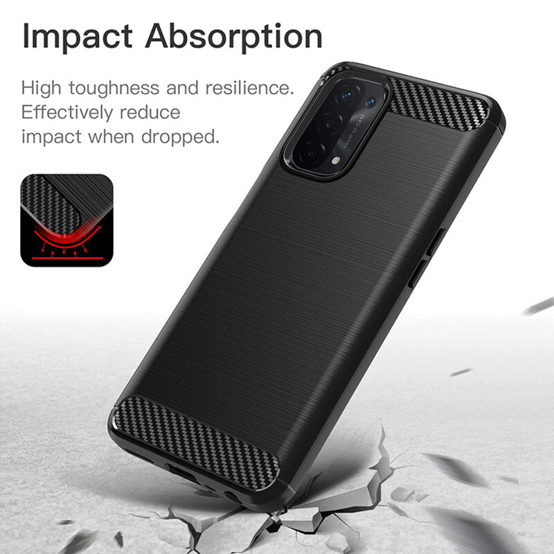 Funda para OnePlus Nord N200 5G / Oppo A74 5G / A54 5G, Techsuit, Carbono, Negra