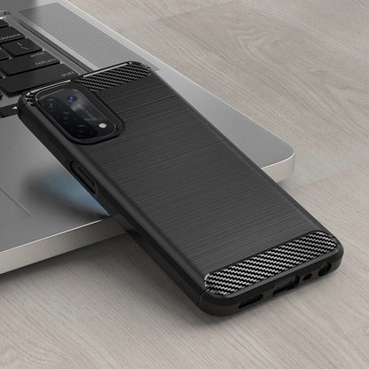 Funda para OnePlus Nord N200 5G / Oppo A74 5G / A54 5G, Techsuit, Carbono, Negra