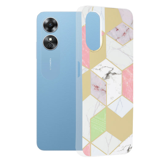 Funda para Oppo A17, Techsuit, Marble, Morado