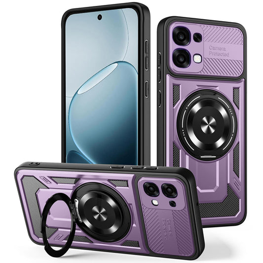 Funda para Oppo A6 Pro 5G / A6 Pro 4G, Techsuit, RuggedCam, Morado
