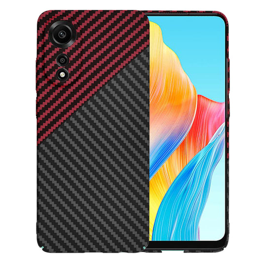Funda para Oppo A78 4G, Techsuit, Carbonite FiberShell, Negra Roja