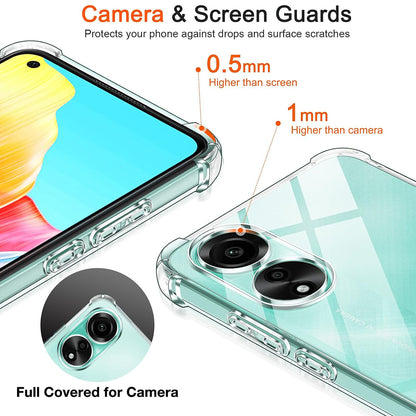 Funda para Oppo A78 4G, Techsuit, Antigolpes Transparente, Transparente