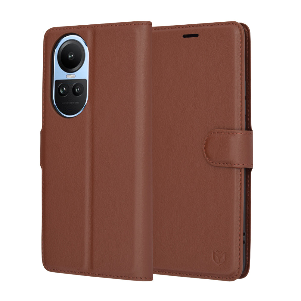 Funda para Oppo Reno10 / Reno10 Pro, Techsuit, Leather Folio, Marrón