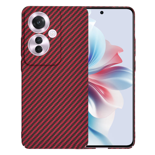 Funda para Oppo Reno11 F, Techsuit, Carbonite FiberShell, Roja