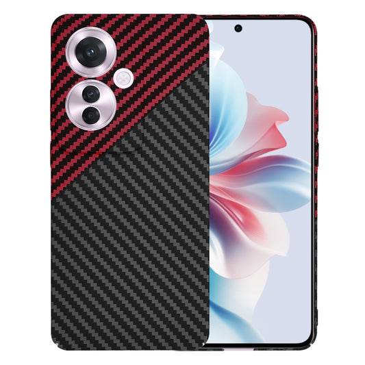 Funda para Oppo Reno11 F, Techsuit, Carbonite FiberShell, Negra Roja