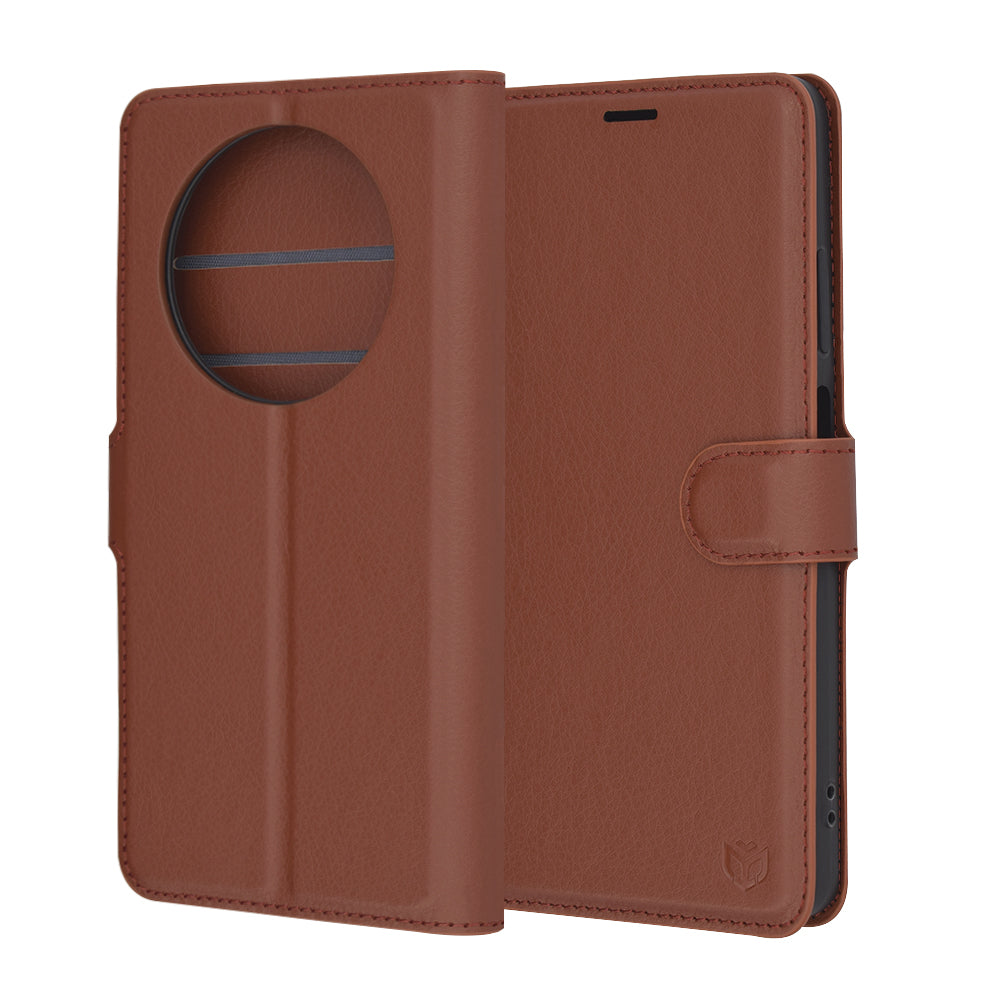 Funda para Oppo Reno12 FS 5G / Reno12 FS 4G / Reno12 F 4G / Reno12 F, Techsuit, Leather Folio, Marrón