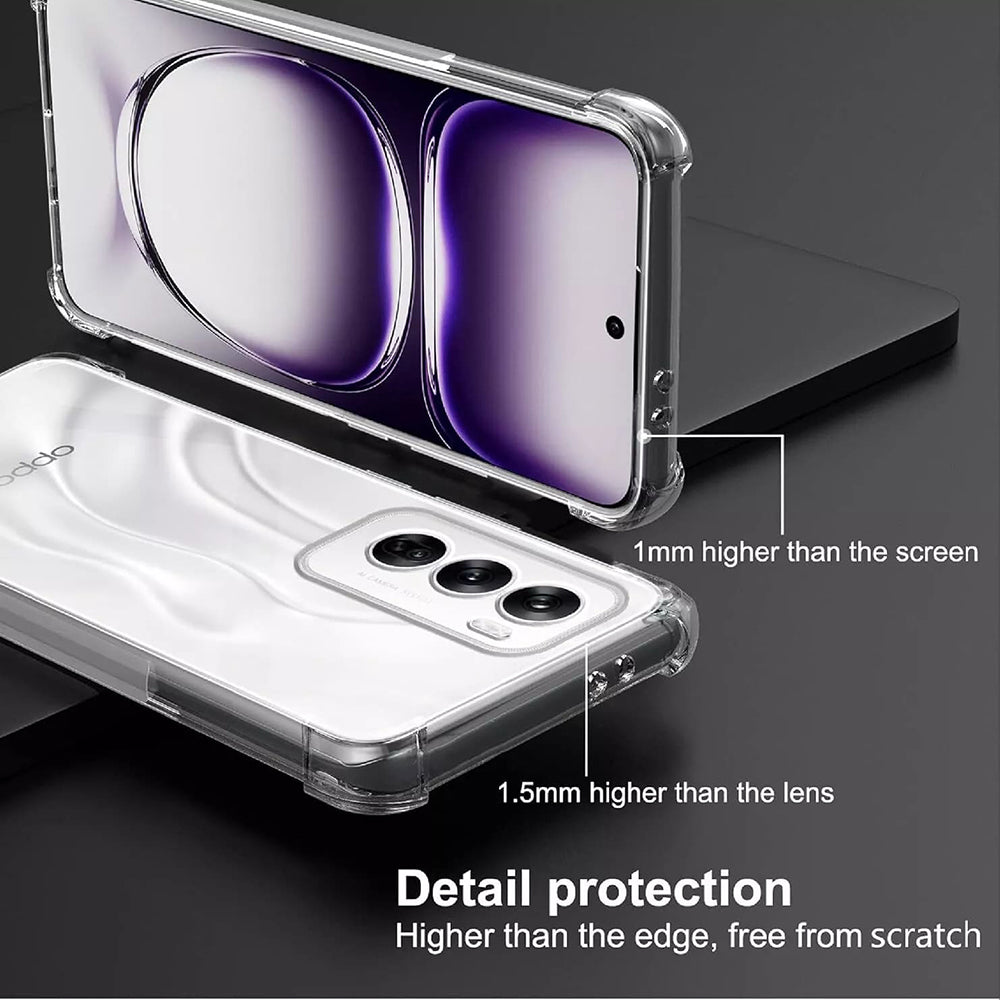 Funda para Oppo Reno12, Techsuit, Antigolpes Transparente, Transparente