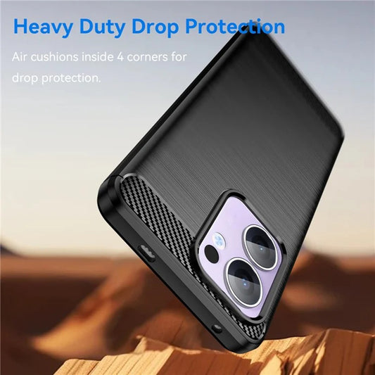Funda para Oppo Reno13 FS 5G / Reno13 F 4G / Reno13 F, Techsuit, Carbono, Negra