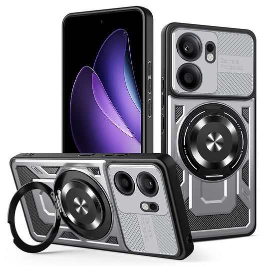 Funda para Oppo Reno13 FS 5G / Reno13 F 4G / Reno13 F, Techsuit, RuggedCam, Gris