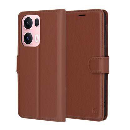 Funda para Oppo Reno13 Pro, Techsuit, Leather Folio, Marrón