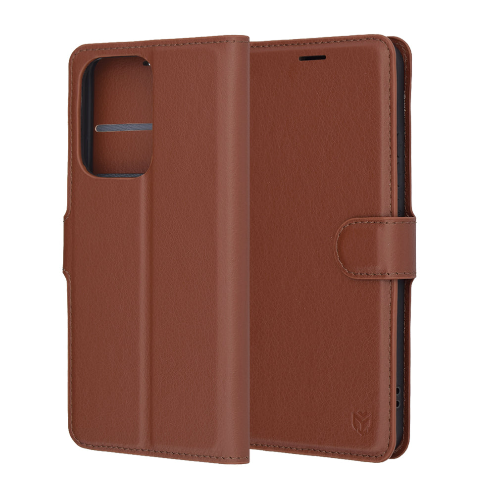 Funda para Oppo Reno13 Pro, Techsuit, Leather Folio, Marrón