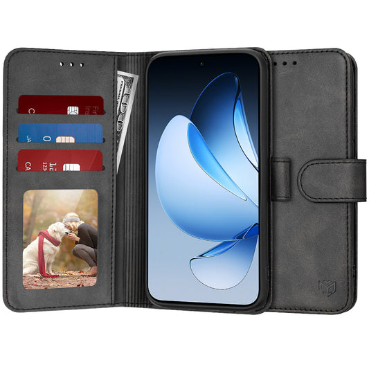 Funda para Oppo Reno13, Techsuit, Diary Book, Negra