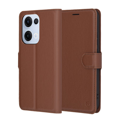 Funda para Oppo Reno13, Techsuit, Leather Folio, Marrón