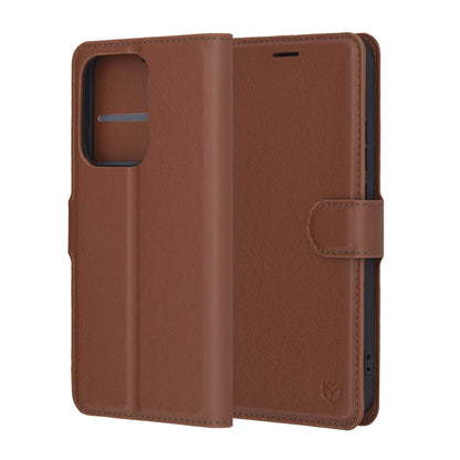 Funda para Oppo Reno13, Techsuit, Leather Folio, Marrón