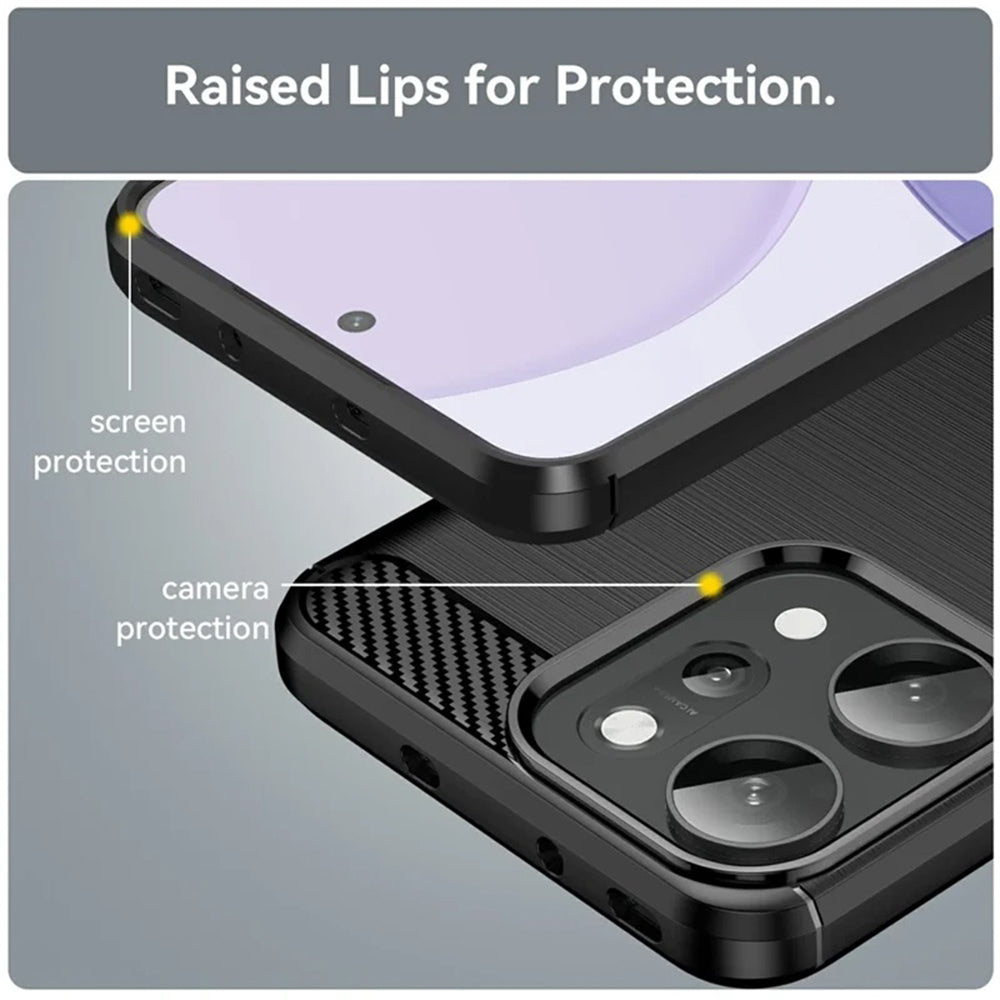 Funda para Oppo Reno14 Pro, Techsuit, Carbono, Negra