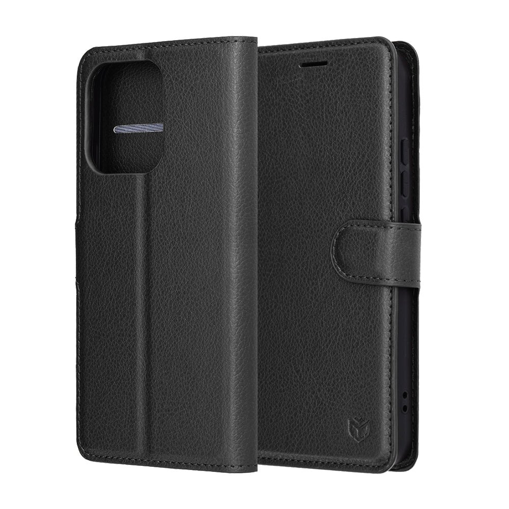 Funda para Oppo Reno14, Techsuit, Leather Folio, Negra