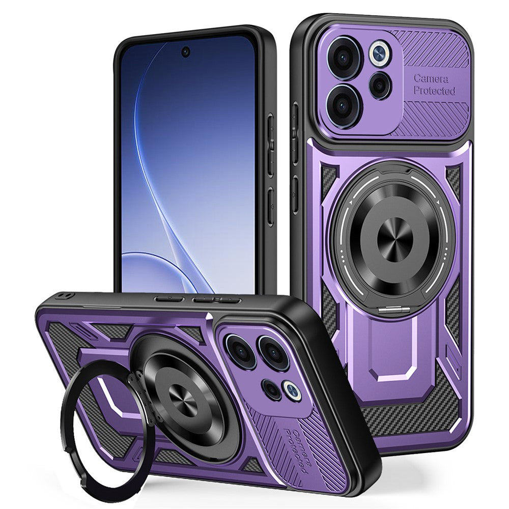 Funda para Oppo Reno15 FS / Reno15 F, Techsuit, RuggedCam, Morado