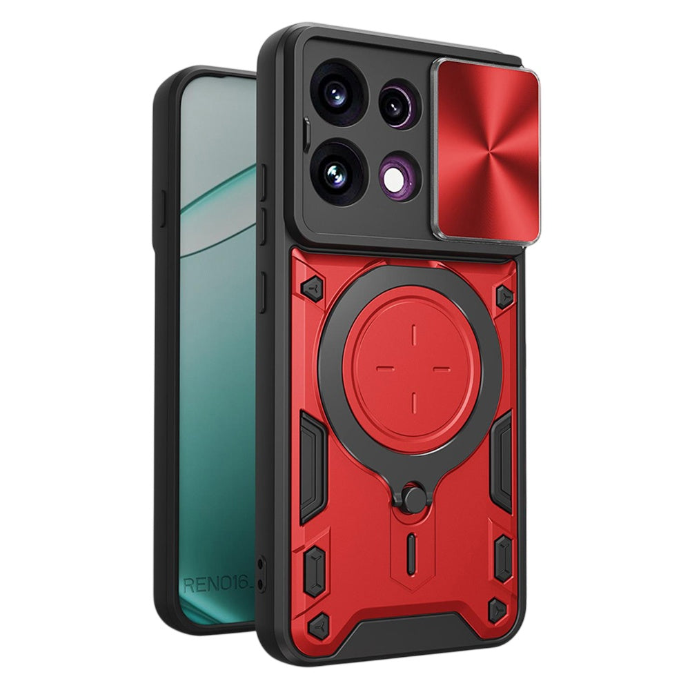Funda para Oppo Reno16 F / Reno16 FS, Techsuit, CamGuard Pro, Roja
