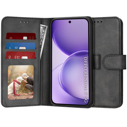 Funda para Oppo Reno16 F / Reno16 FS, Techsuit, Diary Book, Negra