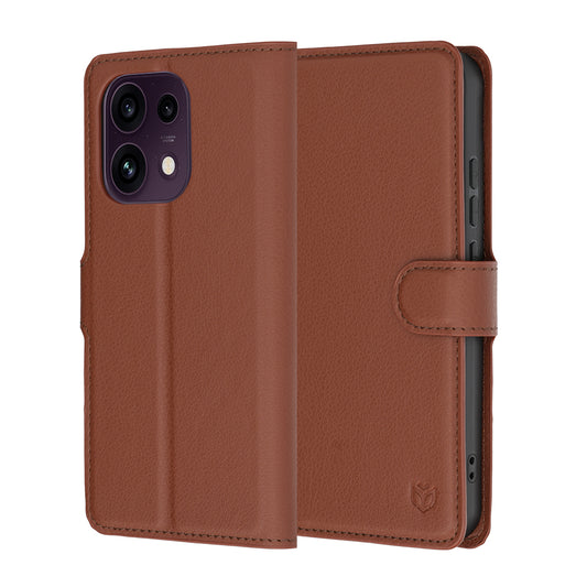 Funda para Oppo Reno16 F / Reno16 FS, Techsuit, Folio de cuero, Marrón