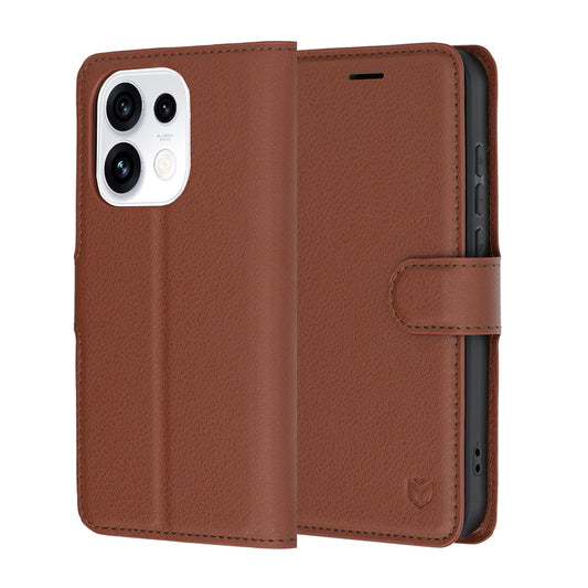 Funda para Oppo Reno16 Pro, Techsuit, Leather Folio, Marrón