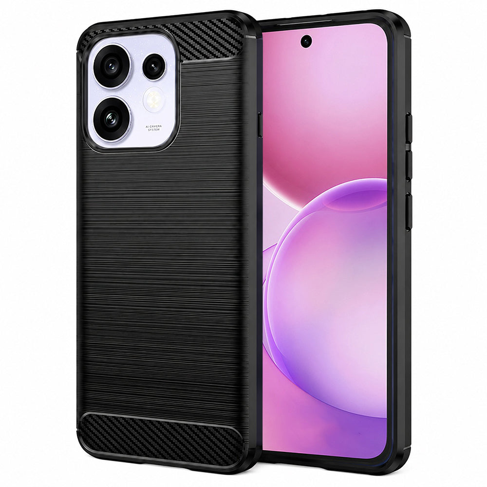 Funda para Oppo Reno16 / Reno16 Pro, Techsuit, Carbono, Negra