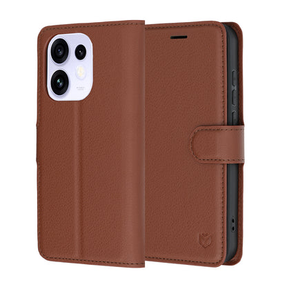 Funda para Oppo Reno16 / Reno16 Pro, Techsuit, Leather Folio, Marrón